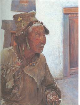 หญิงชรา วูฟกัง มาเรีย โอเฮาเซอร์ สีฝุ่นและสีนำมัน