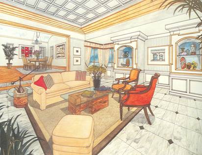 ห้องนั่งเล่น ชัยยุทธ พิพัฒพันธ์ สีไม้